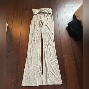 Exercere Rib Flare Foldover Pant in Heather Grey